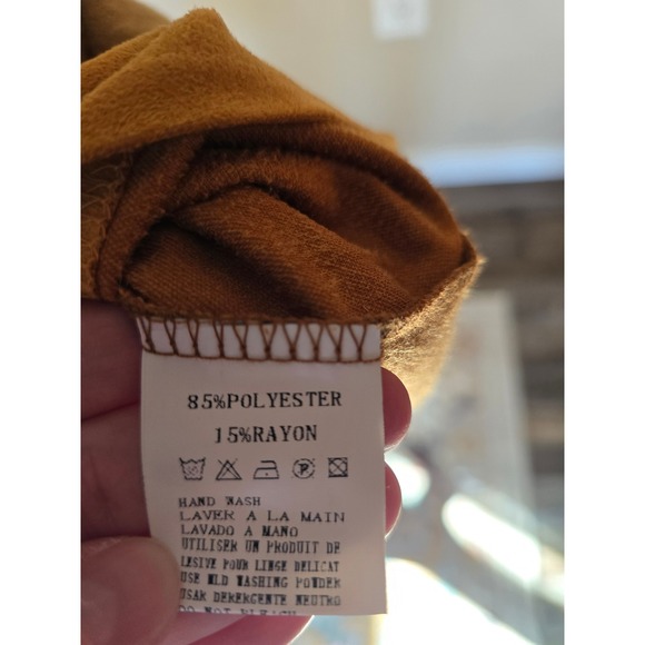 Grifflin Paris Faux Suede Shift Dress Tunic Short Sleeve Pocketed Size L - Picture 9 of 12